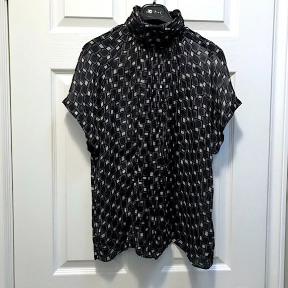 🖤🌹🖤Cute Flowy Zara Check Short Sleeve Blouse - Picture 7 of 13